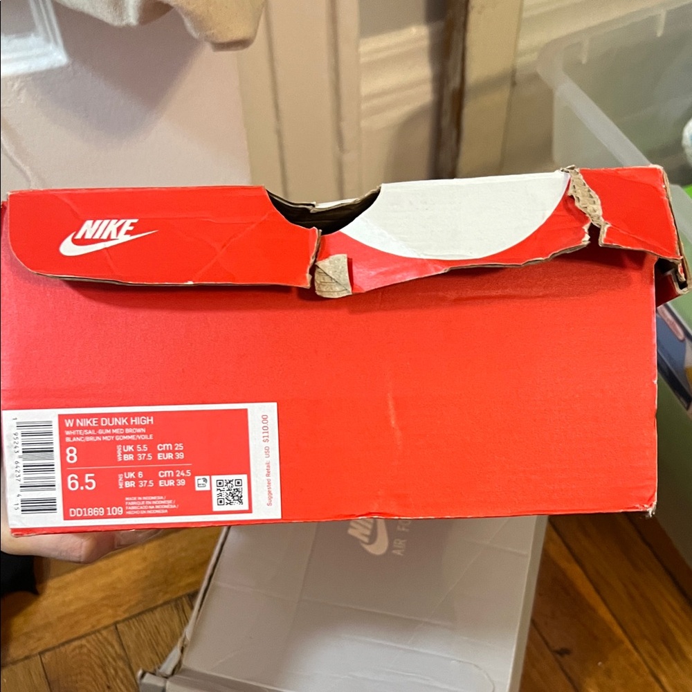 Nike Dunk High Red Shoe Box
